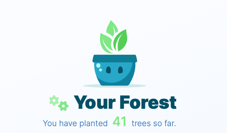 An example EcardForest account with 41 trees planted so far.