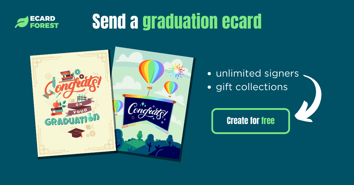 Banner showing how to send a virtual graduation card