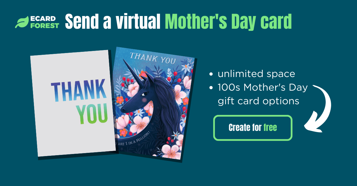 Banner showing how to send a virtual Mother's Day card