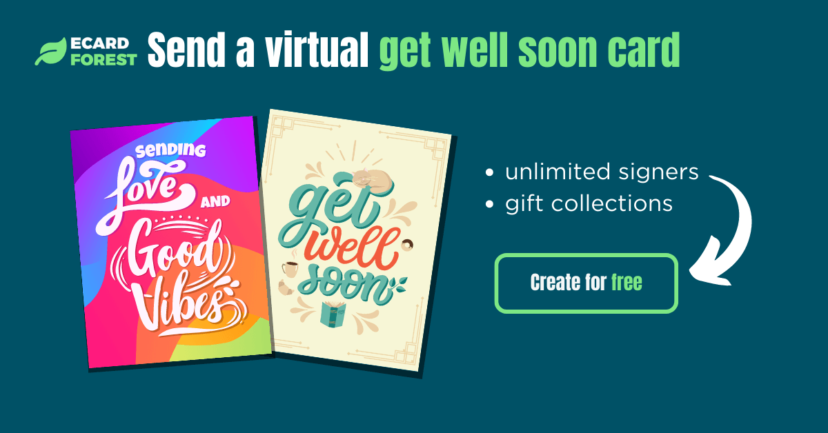 Banner showing how to send a virtual get well soon card