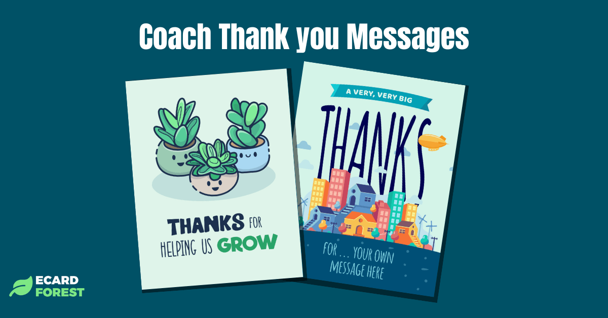 Ideas for what to write in a coach thank you card