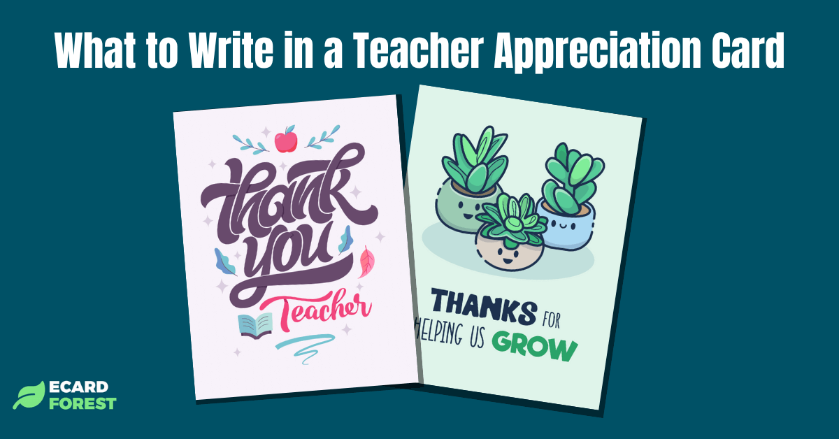 A list of teacher appreciation notes by EcardForest