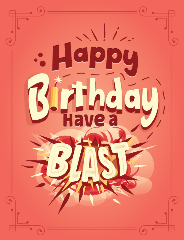 Group Ecard Have A Blast Birthday Card