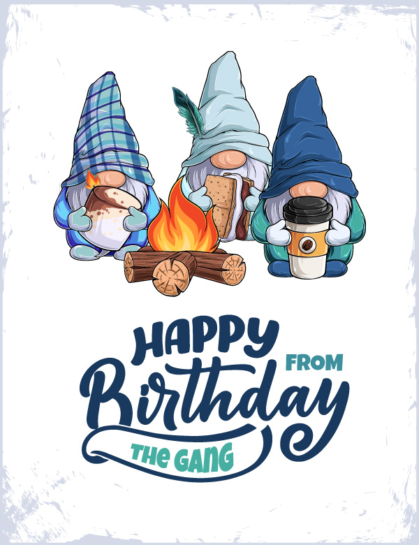 Birthday Group Ecard "Happy Birthday From The Gang"